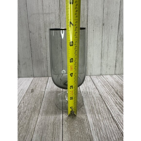 Vintage Fostoria Cherish Water Goblets Smoke Gray Platinum Trim 6.5" - Set of 3 - Picture 4 of 7